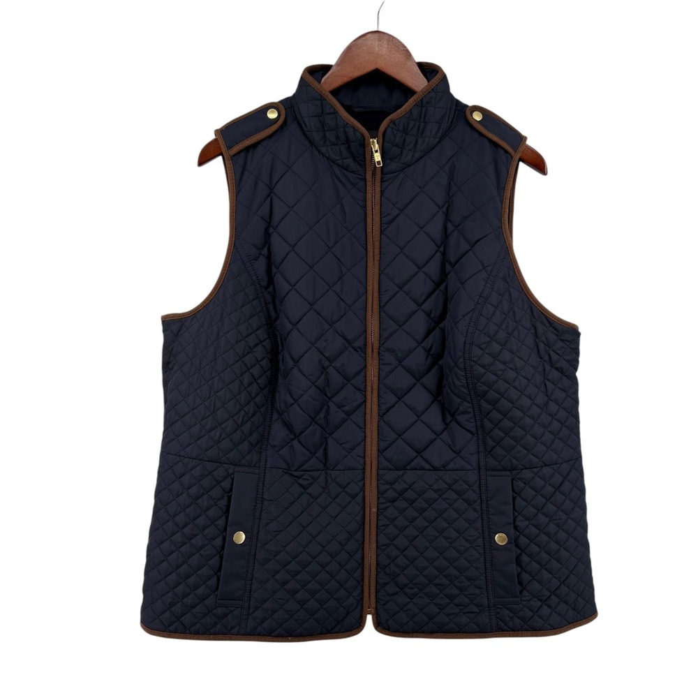 Talbots Plus Quilted Fleece Lined‎ Vest 1X